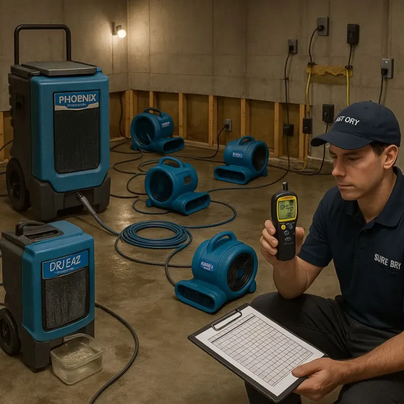 Structural Drying and Dehumidification process in North Webster, IN